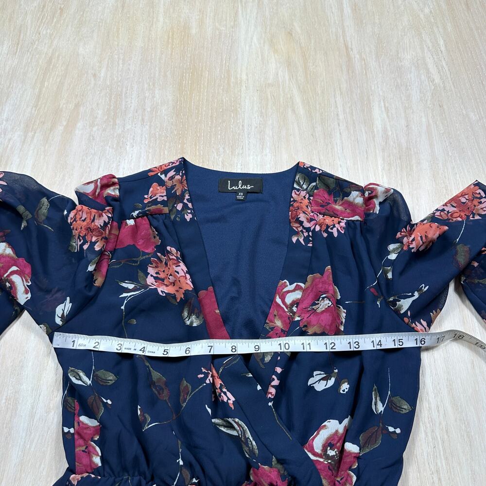 Lulu's Floral Pretty Pretender Romantic Ruffle Party Mini Cocktail Dress XS - Picture 7 of 12